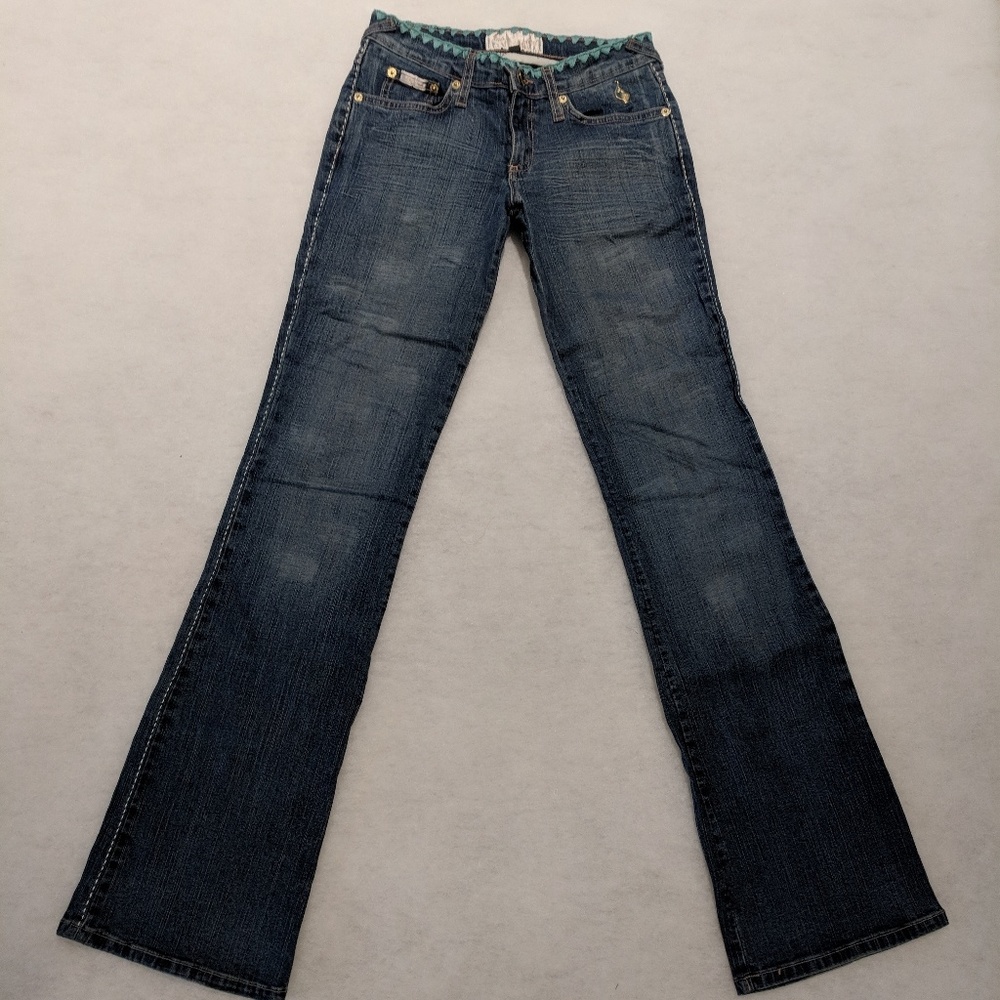 Baby Phat Boot-Cut Jeans W/ Embroidered top edge
